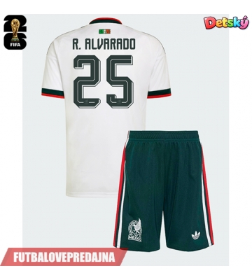 Lacne Dětský Futbalové dres Mexiko Roberto Alvarado #25 MS 2026 Krátky Rukáv - Preč (+ trenírky)